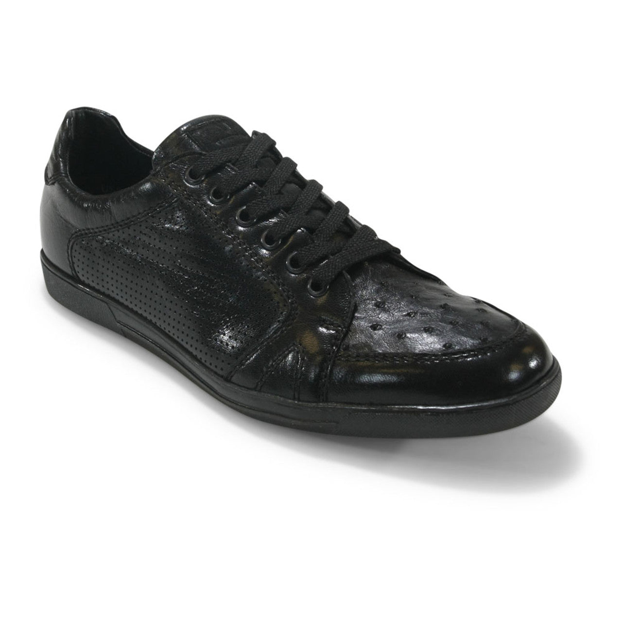 Los Altos Black Genuine Ostrich Casual Shoes - 11.5