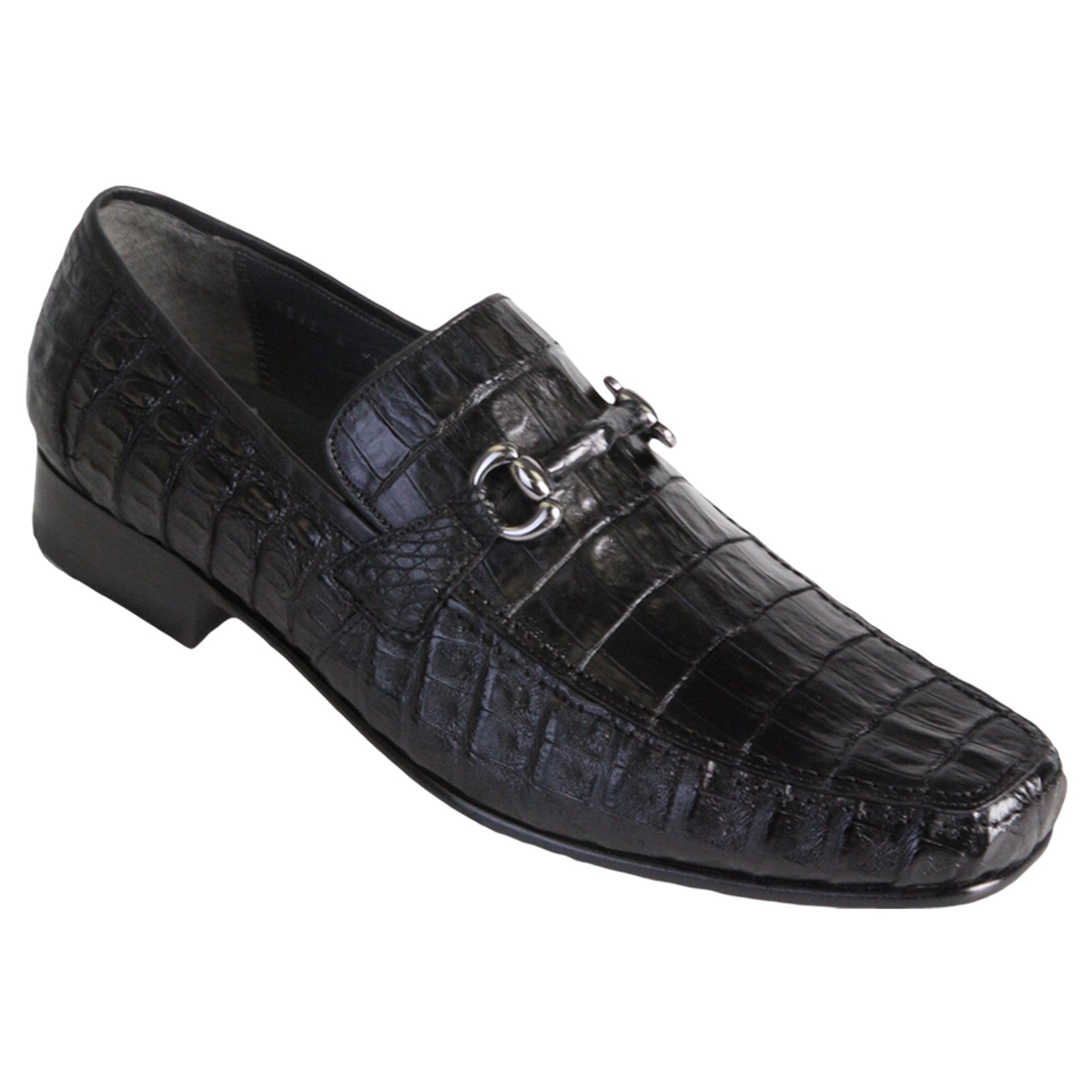 Mens Navy Genuine Caiman Crocodile Belly Slip On By Los Altos