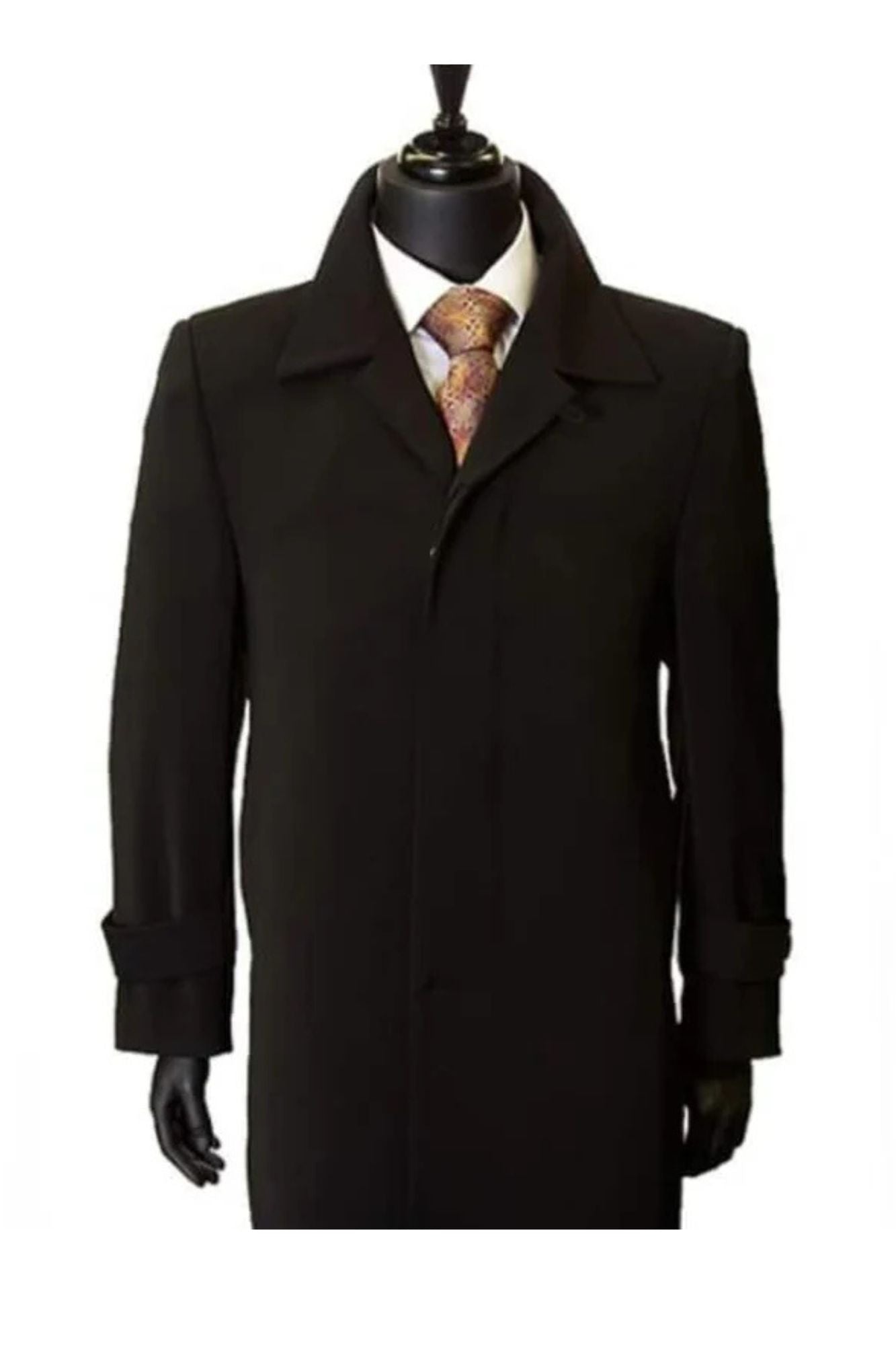 Ankle length overcoats for men Inch full length-Length Duster Dress Coat Priced Available In Big & Tall Sizes Coat Dark color black Dress Top Coat - Coat Size 38