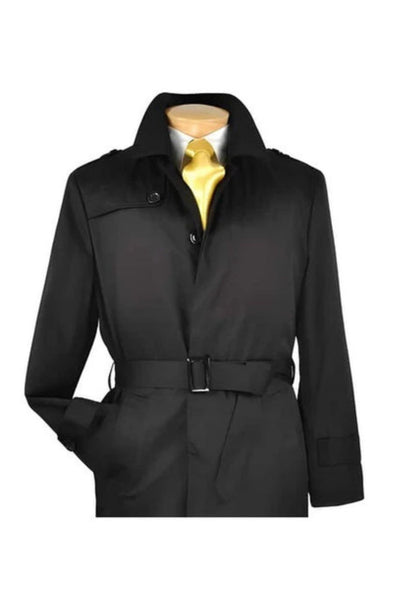 Dark color black Overcoat Dress Coat Priced Available In Big & Tall Sizes Trench Coat