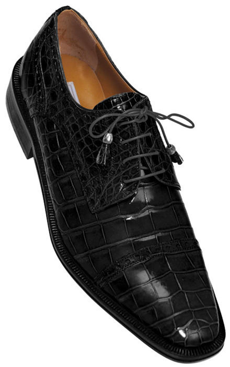 Mens Black Gator Exotic Ferrini Shoes - 09-May