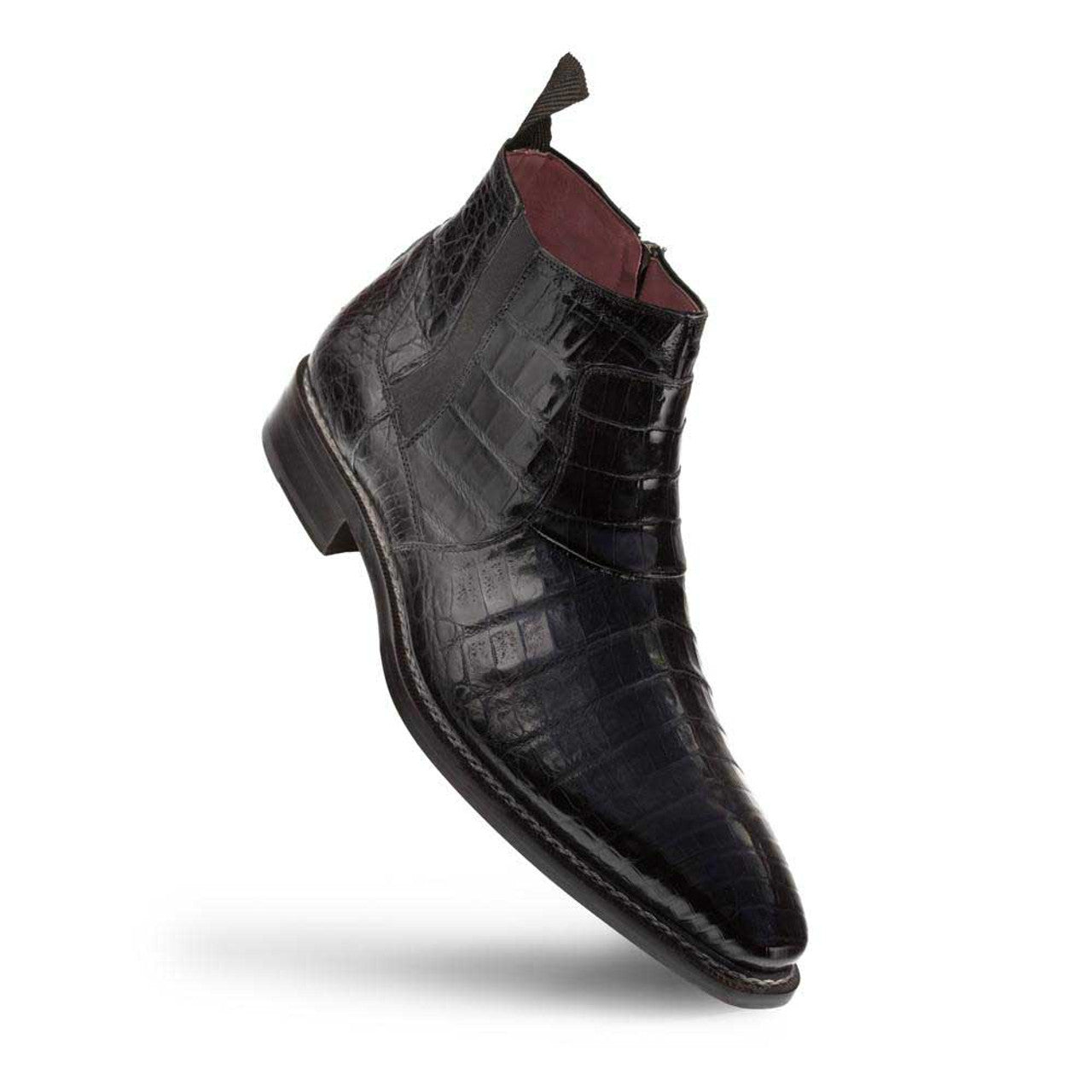 Blackmore Black Genuine Crocodile Plain Toe Mens Boot By Mezlan Made In Spain Brand - 8M
