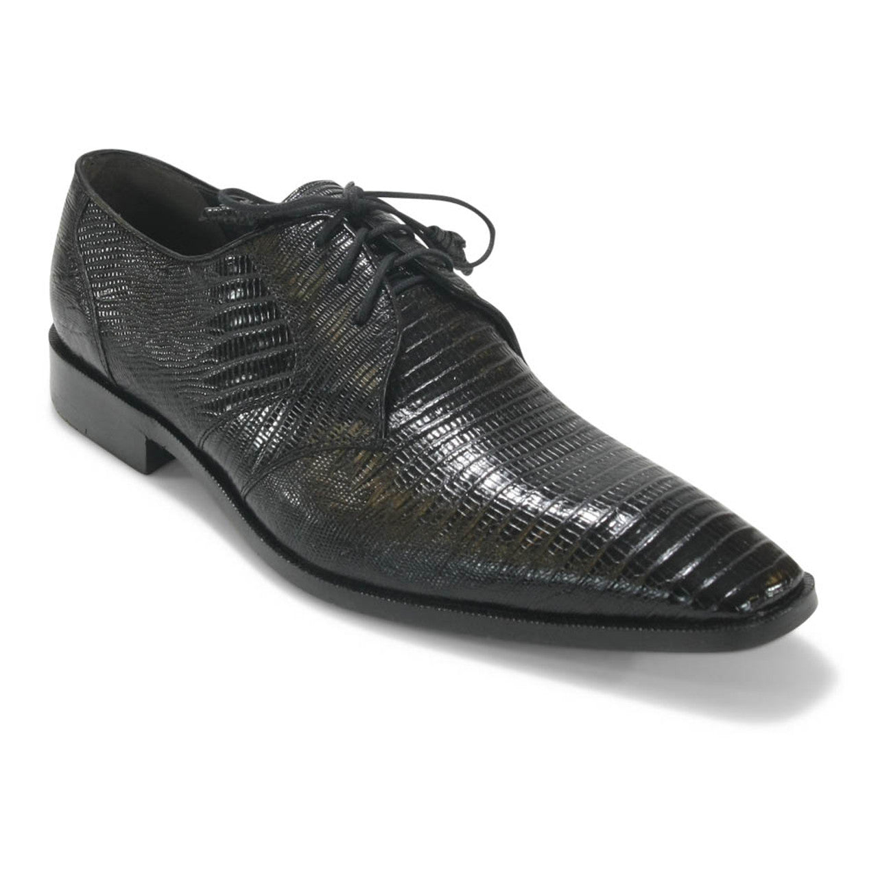 Los Altos Oxford Black Genuine Teju Lizard Shoes - 8