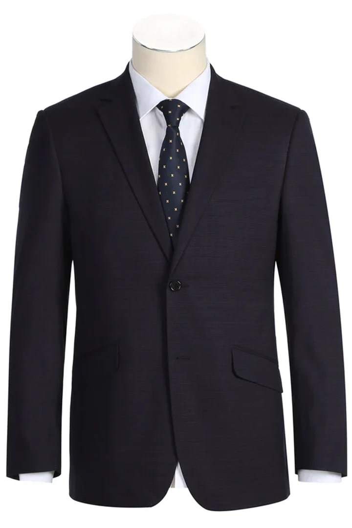 Cheap priced Suit - Mens Two Button Slim Fit Two Piece Suit In Black & Magenta Mini Check - 38 Short Jacket+32 Waist Adjustable 28to34)(Height: 5 4 to5 7 )(Neck 15-16.5)S-M)