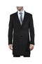 men's Modern Fit Polyester ~ Viscose ~ Spandex Black Long men's Dress Topcoat - Winter coat