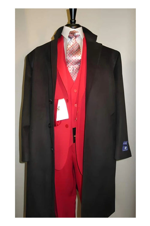 Three buttons Ankle length Wool fabric Blend Dark color black color full length overcoats for men | Winter men's Topcoat Sale