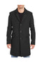 Men's Black Four Button Cuffs Wool Fabric Big And Tall Men's Peacoat