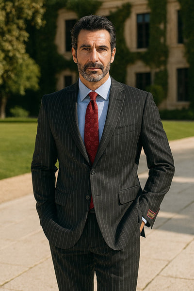 Black Pinstripe Bold Bold Chalk Stripe Pinstripe Suit