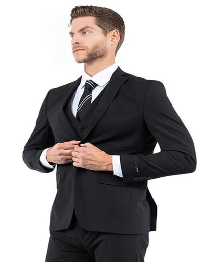 Missionary Mormon Quality Suit - Business One Button Style in Color Black