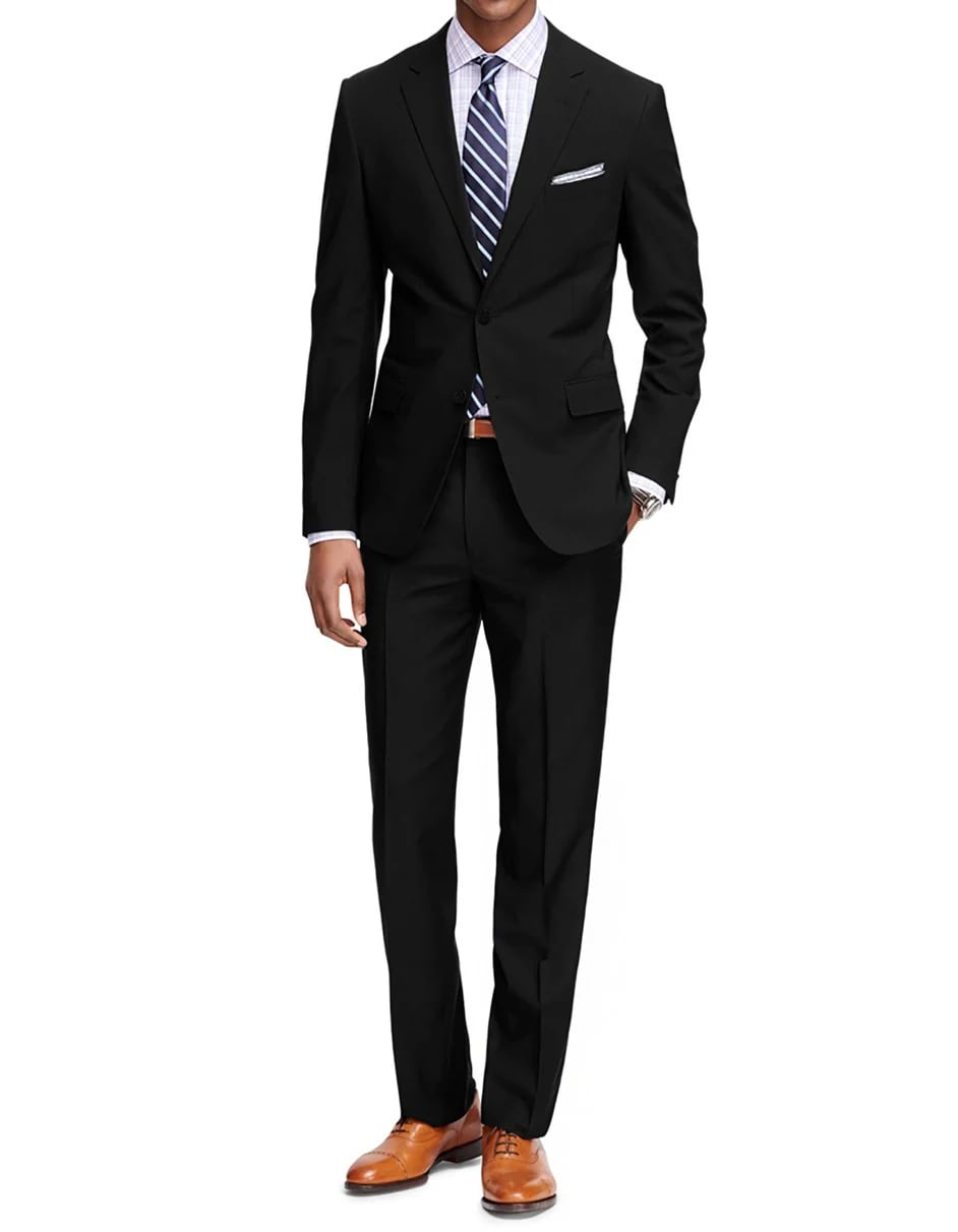 Manchester Tailored Suits - Slim Fit Black Suit - Tapered Europian Cut Suit - Coat Size 38