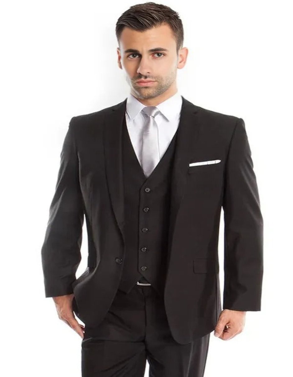 Missionary Mormon Quality Suit - - Business Slim Fit Style in Color Black
