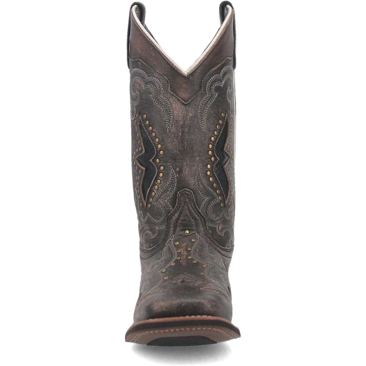 Laredo Spellbound Black Tan Broad Square Toe Women Boots - 6M