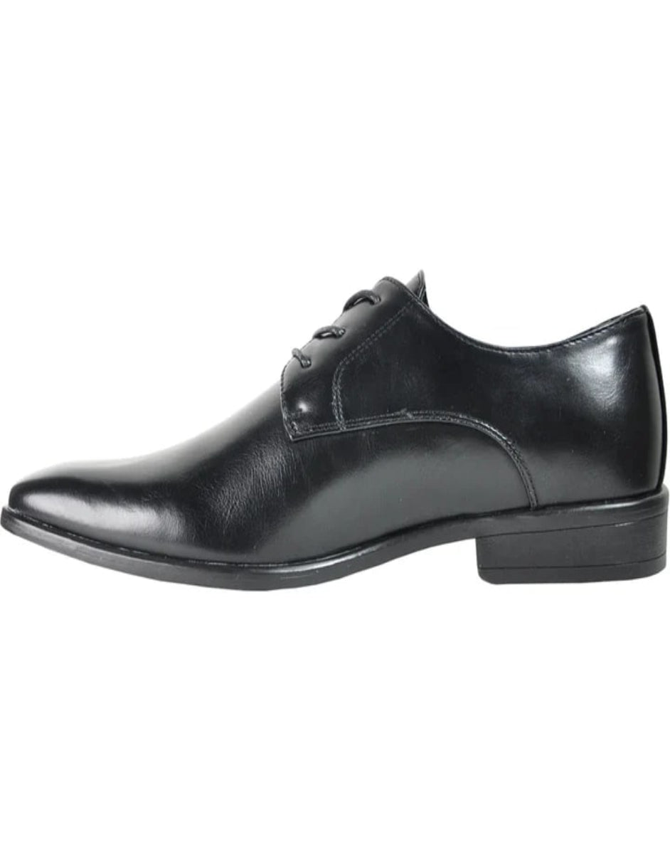 Mens Pointed Plain Toe Oxford Dress Black Shoe - 6 Standard / D / Medium