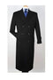 Center Vent 100% Wool Gabardine Double Breasted Black Top Overcoat