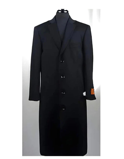 4 Button Wool Blend Black Bravo Top Overcoat