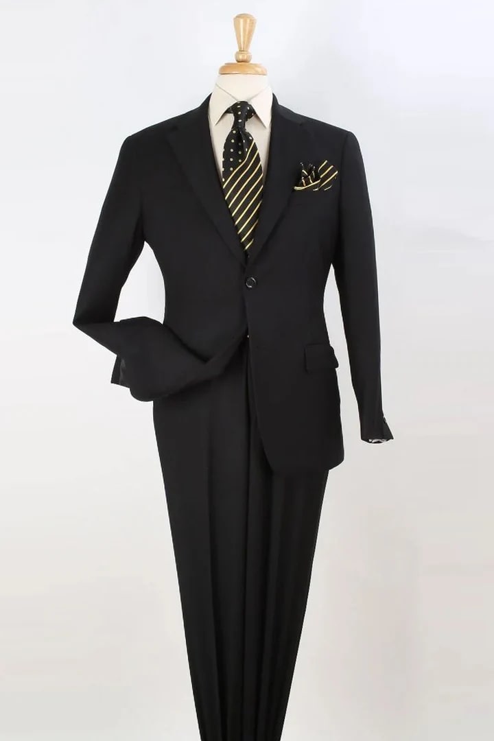 Cheap Priced Suit - Mens Two Button Modern Fit Two Piece Black Suit