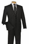Cheap Priced Suit- Mens Modern Fit Two Button Poplin Black Suit