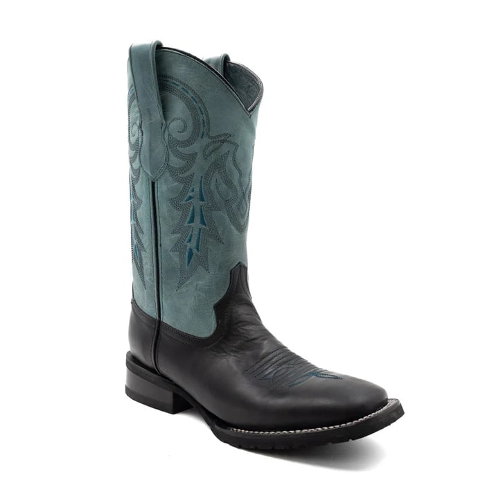 Ferinni Boot - Mens Dress Cowboy Boot - Ferrini Men's Maverick Leather Boots Handcrafted - Black in Black Color - 8