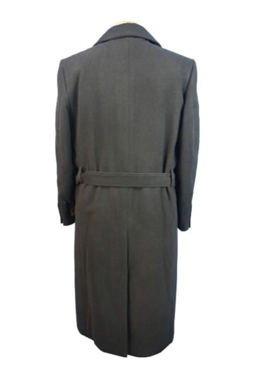 Blue Martini Aero Very Dark Grey Almost Black Full Length Wool fabric Blend Long men's Dress Topcoat - Winter coat