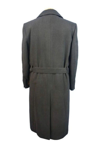 Blue Martini Aero Very Dark Grey Almost Black Full Length Wool fabric Blend Long men's Dress Topcoat - Winter coat