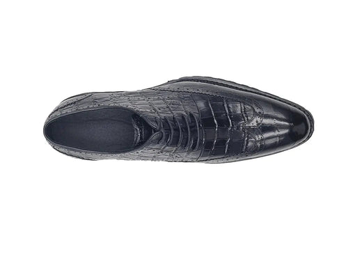 Carrucci Blucher Style Alligator Embossed Oxford