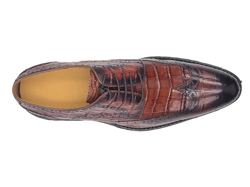 Carrucci Blucher Style Alligator Embossed Oxford