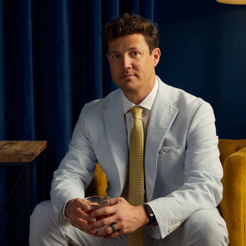 Seersucker Blazer - "Blue Ice" Seersucker Sport Coat Blue Ice Seersucker Stretch Sport Coat - 38 R