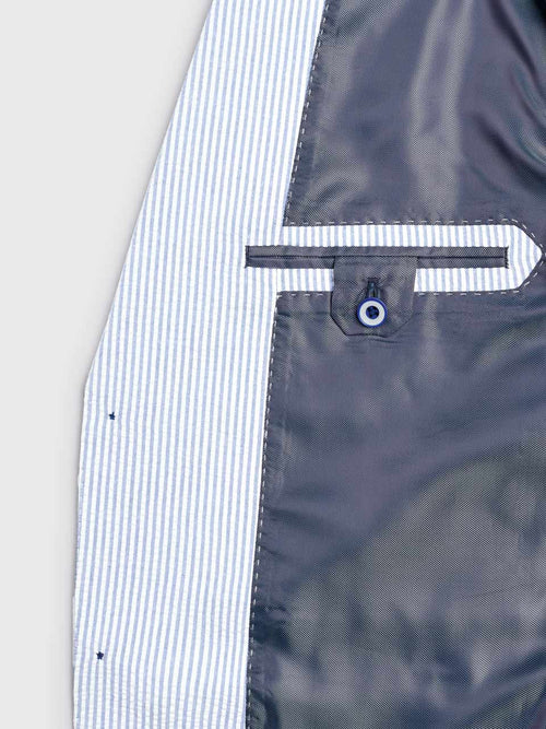 Blue Striped Seersucker Jacket