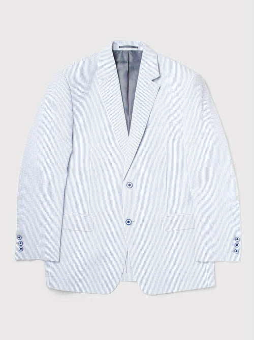 Blue Striped Seersucker Jacket