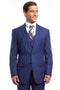 Cheap Priced Suit- Men's Two Button Vested Business French Blue Pinstripe Suit