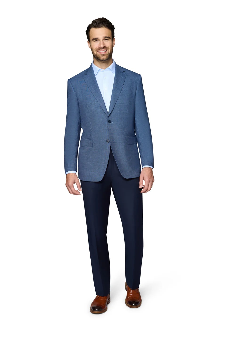 Blue Modern Fit Wool Modern Fit Sport Coat - 62 Regular