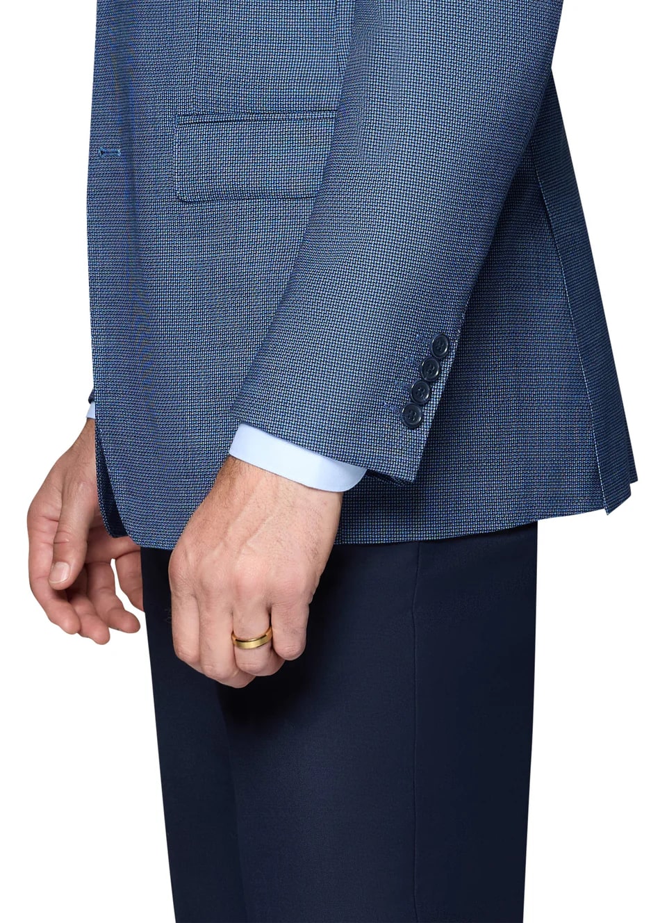 Blue Modern Fit Wool Modern Fit Sport Coat - 62 Regular