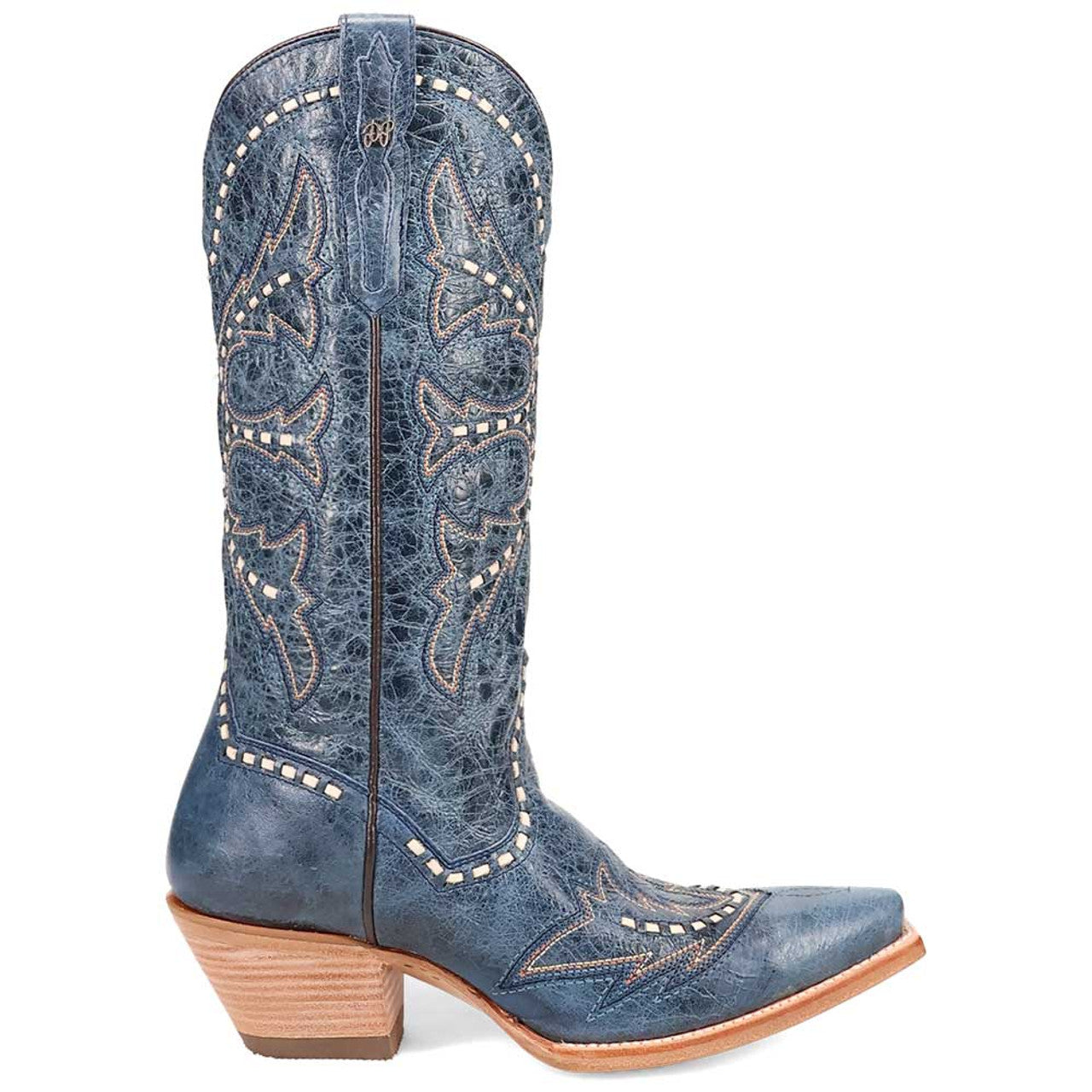 Dan Post Womens Rema Blue Snip Toe Leather Western Boots - 6.5M