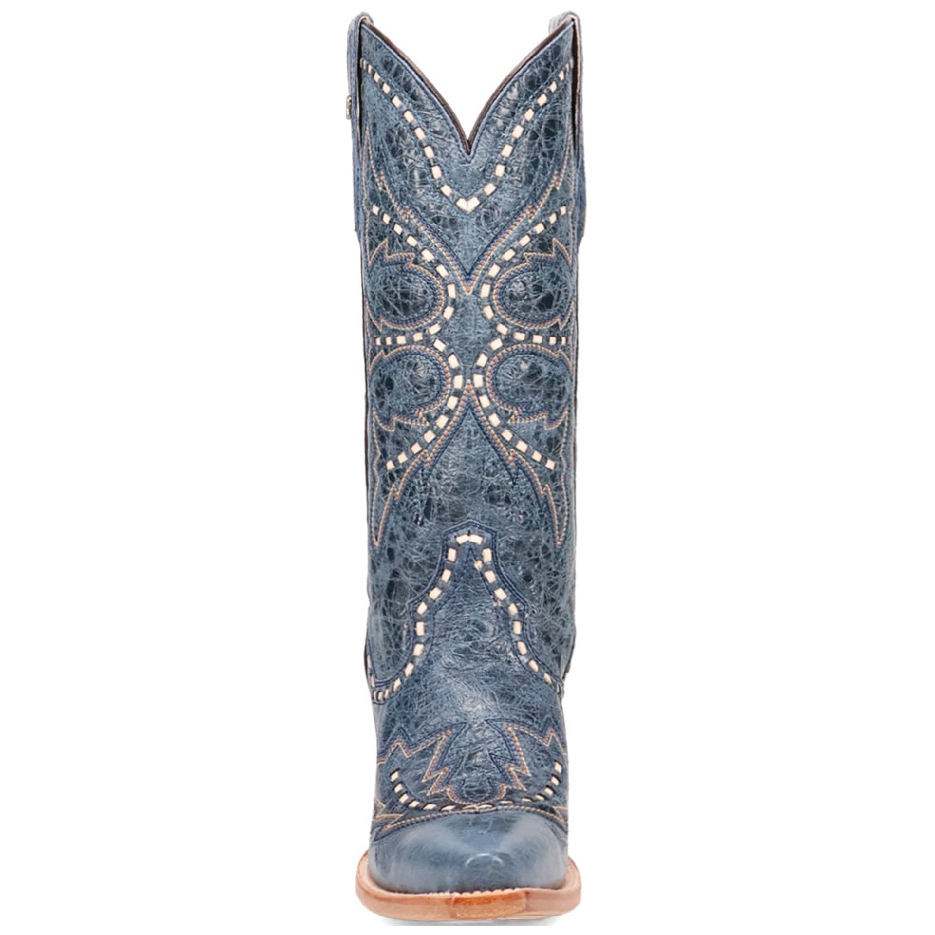 Dan Post Womens Rema Blue Snip Toe Leather Western Boots - 6.5M