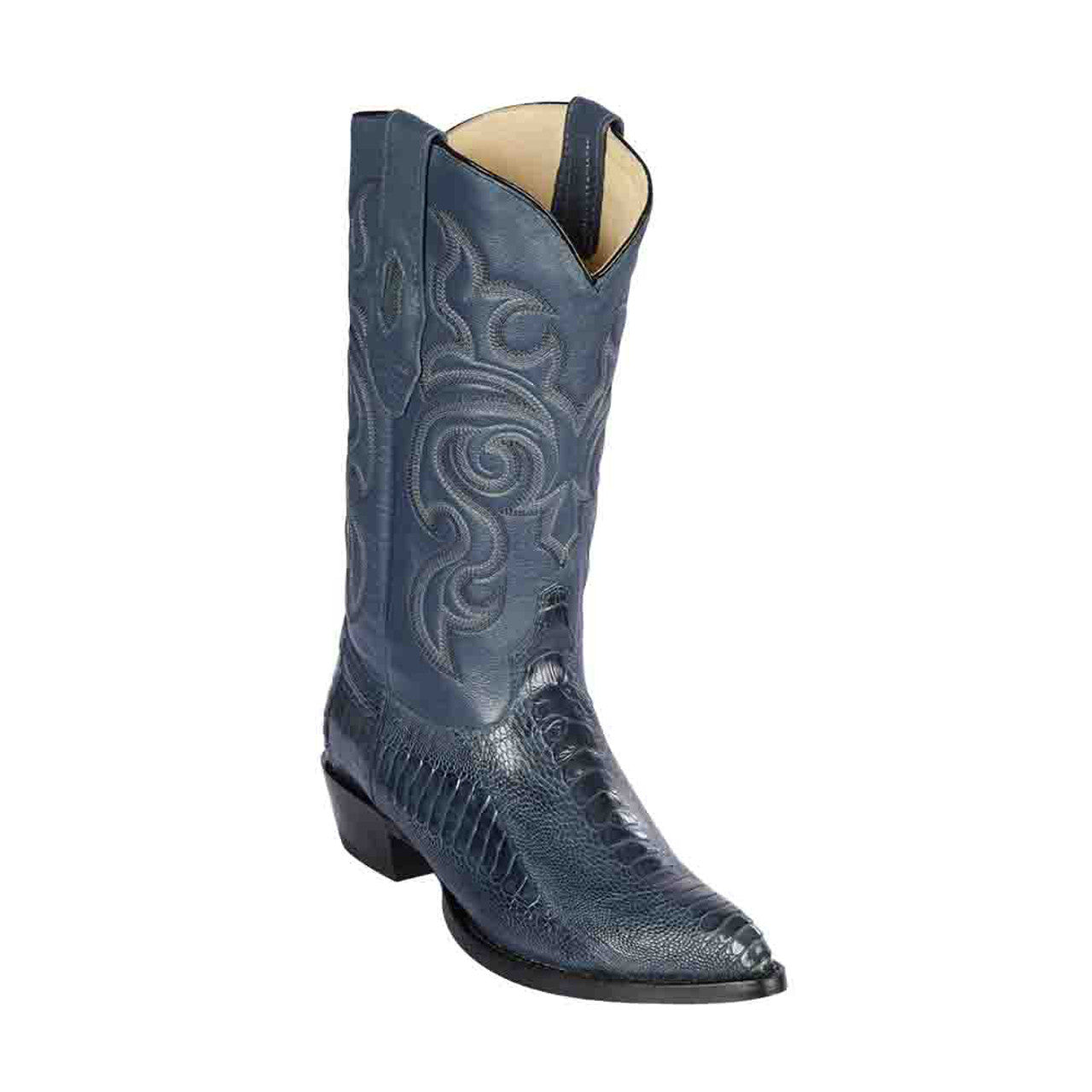 Los Altos Men's Blue Jean Ostrich Leg Boots - 6