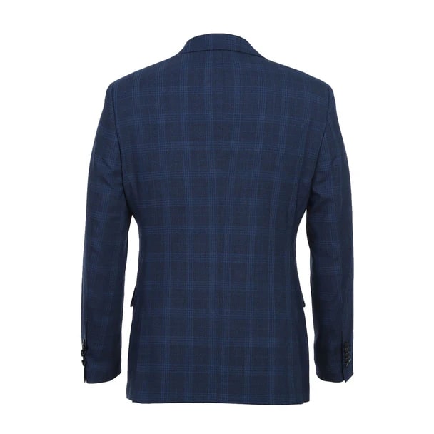 Designer Brand - Wool Stretch Single Breasted Slim Fit Blue Suit - Coat Size 38