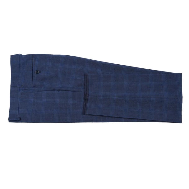 Designer Brand - Wool Stretch Single Breasted Slim Fit Blue Suit - Coat Size 38