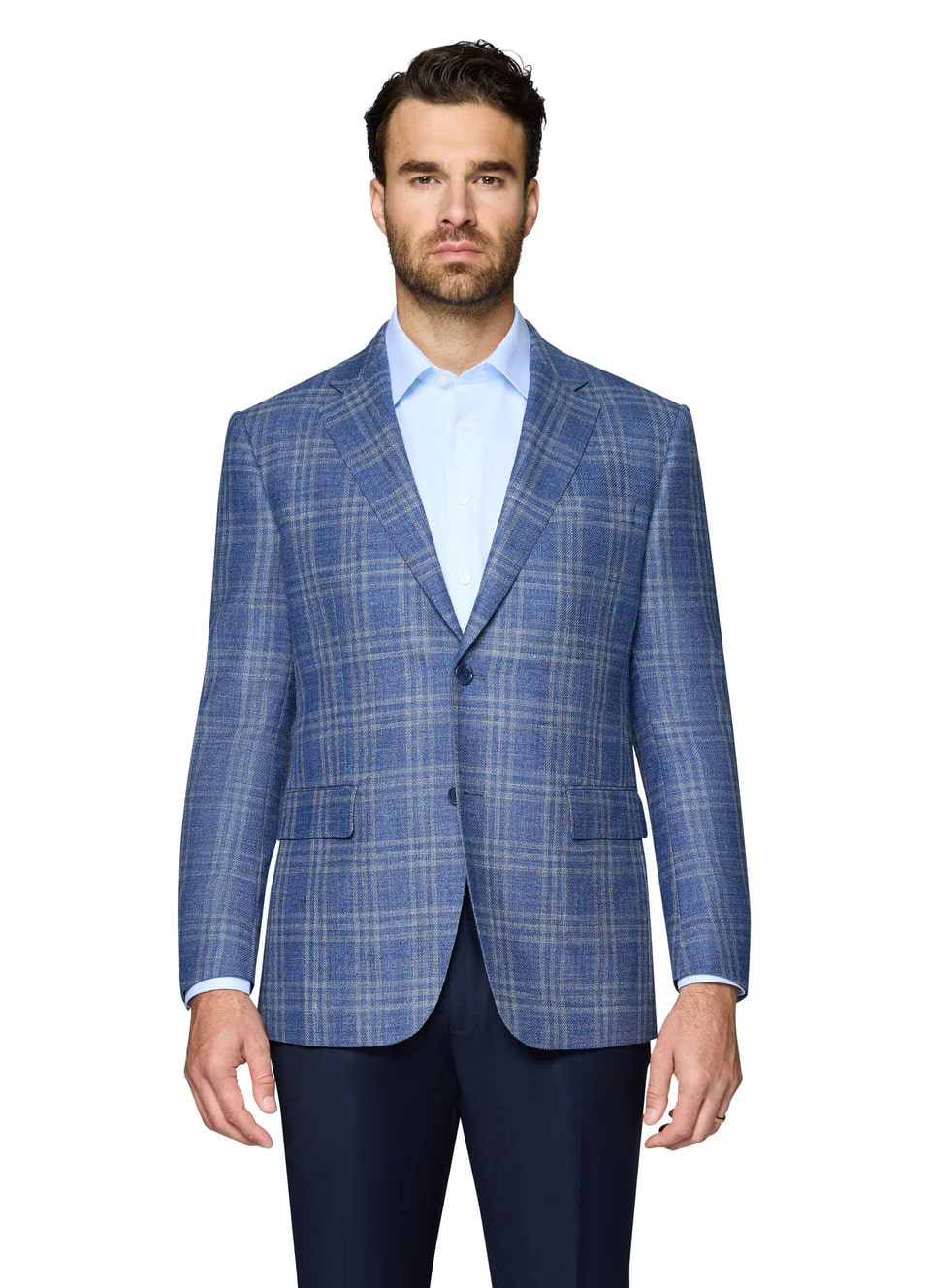 Blue Wool Modern Fit Side Vents Sport Coat - 62 Regular