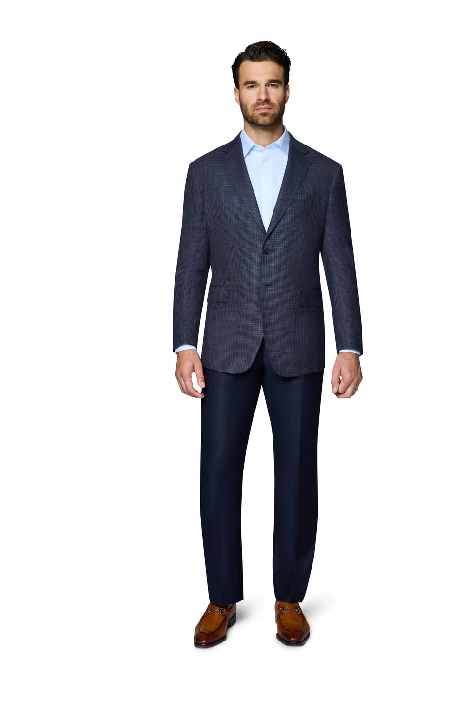 Blue Modern Fit Wool Side Vents Sport Coat - 62 Regular