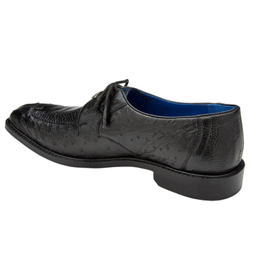 Men's Belvedere Bolero Ostrich Moc Toe Dress Shoe in Black - 9-M