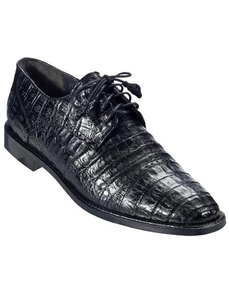Men's Los Altos Boots Black Genuine Caiman Oxford - US 8.0 Standard/D/ Medium / Eu:41-42