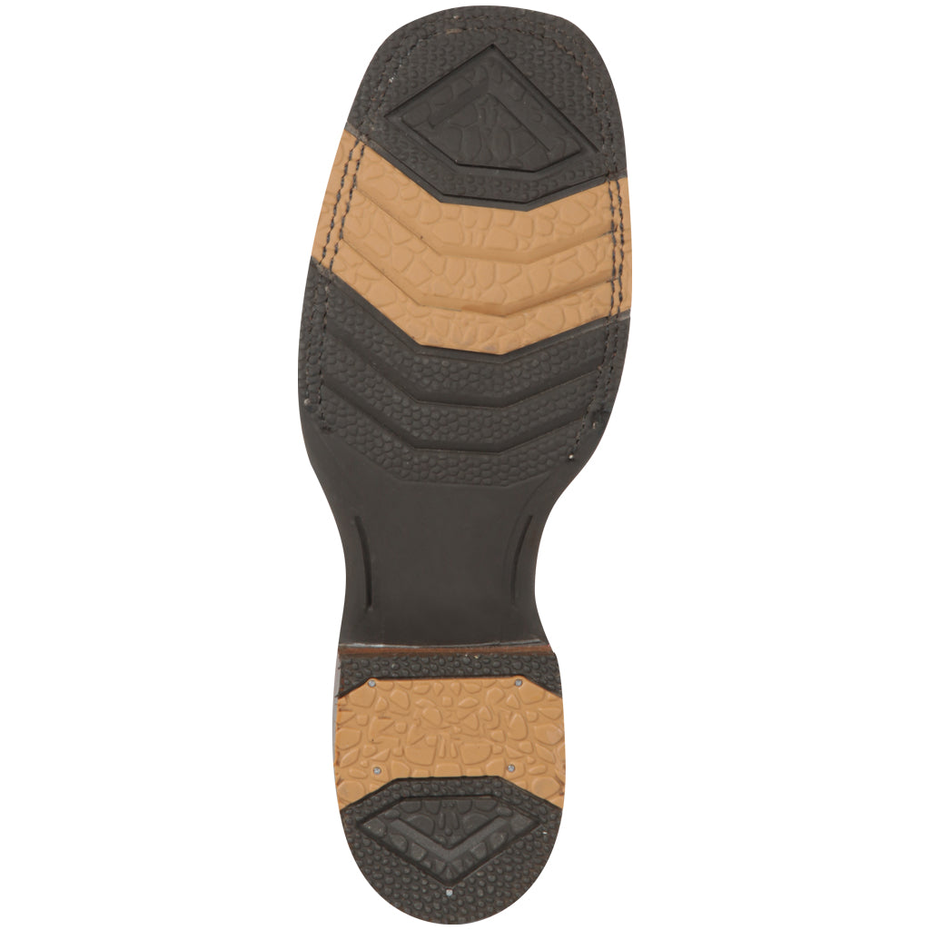 Mens Brown Square Toe Ankle Boot - EE