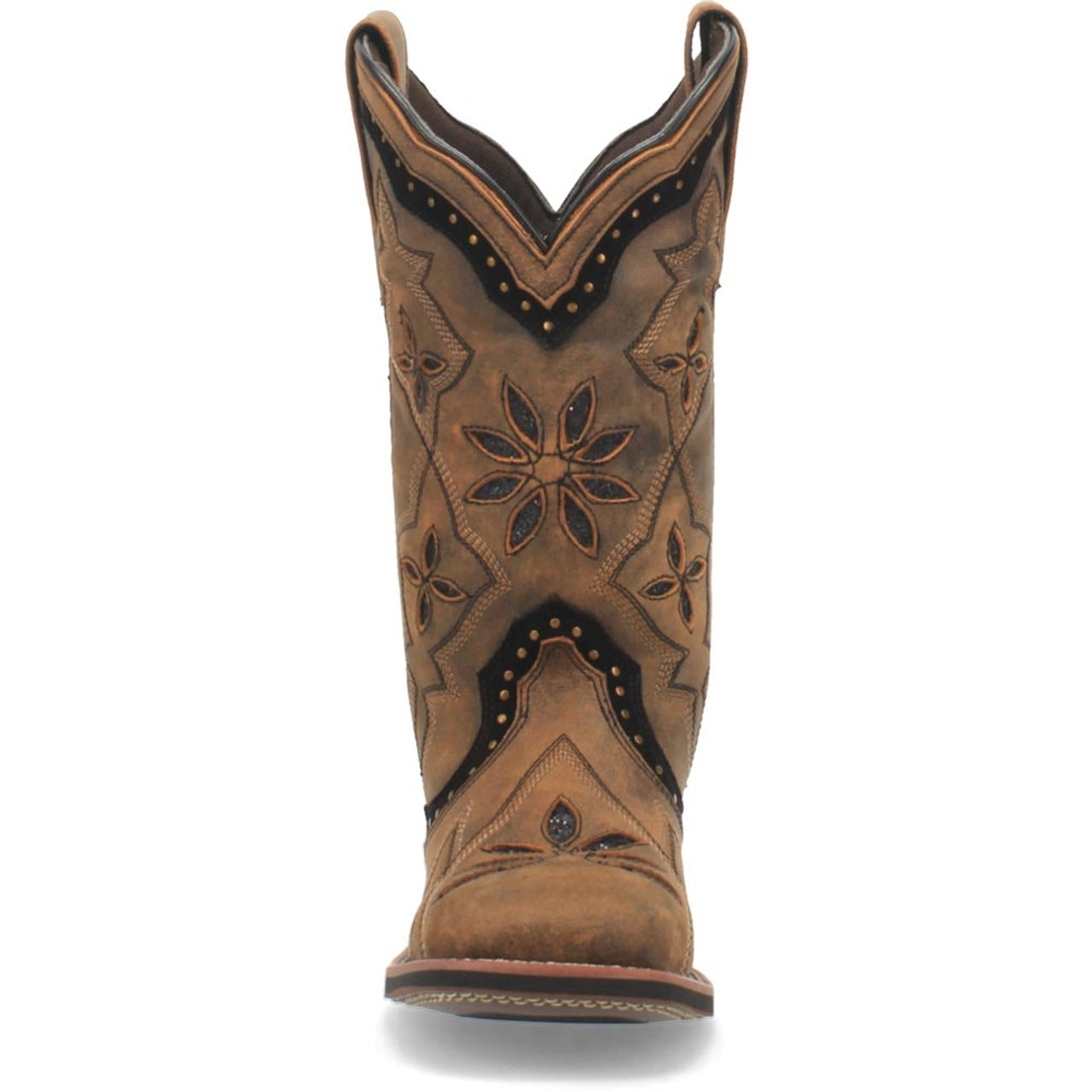 Laredo Bouquet Honey Leather Square Toe Women Boots - 6M