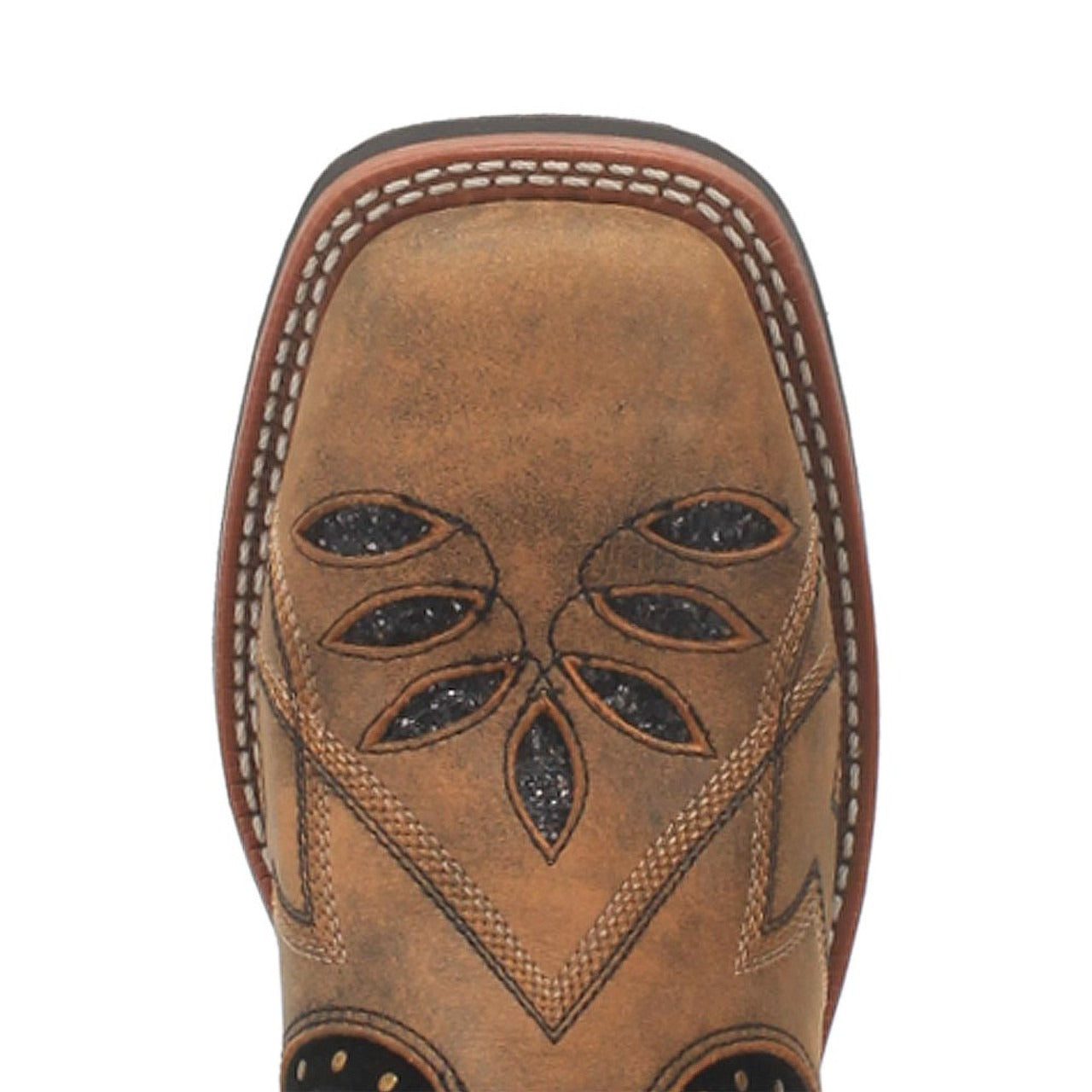 Laredo Bouquet Honey Leather Square Toe Women Boots - 6M