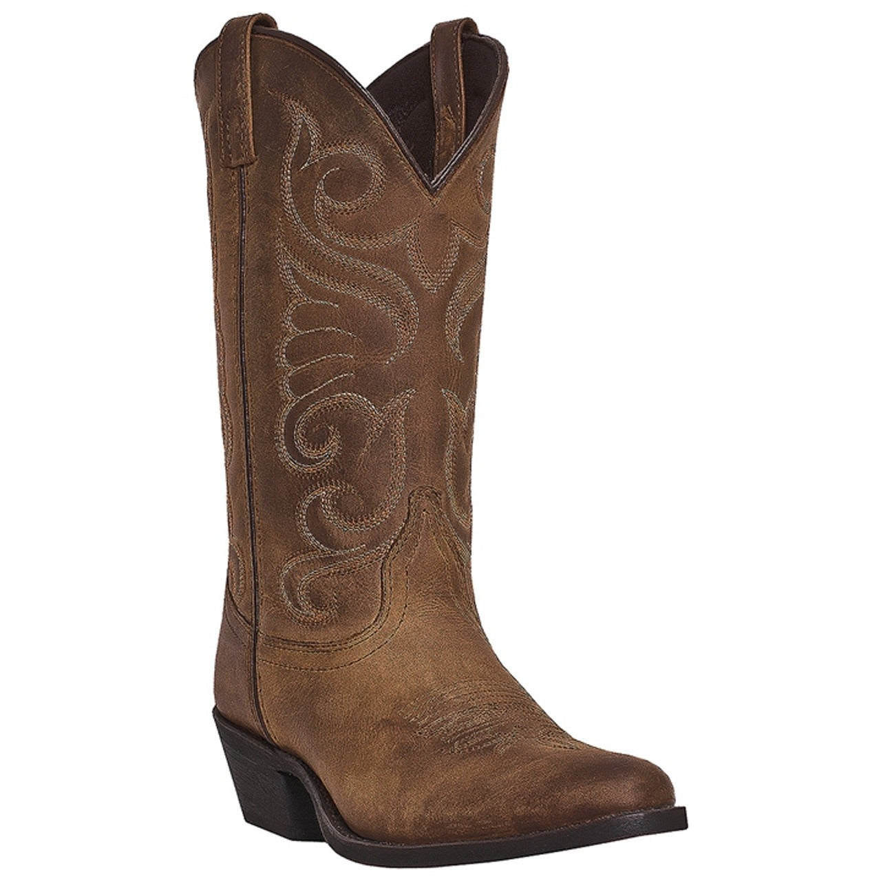 Bridget Tan Distressed Leather Boots by Laredo - 6M