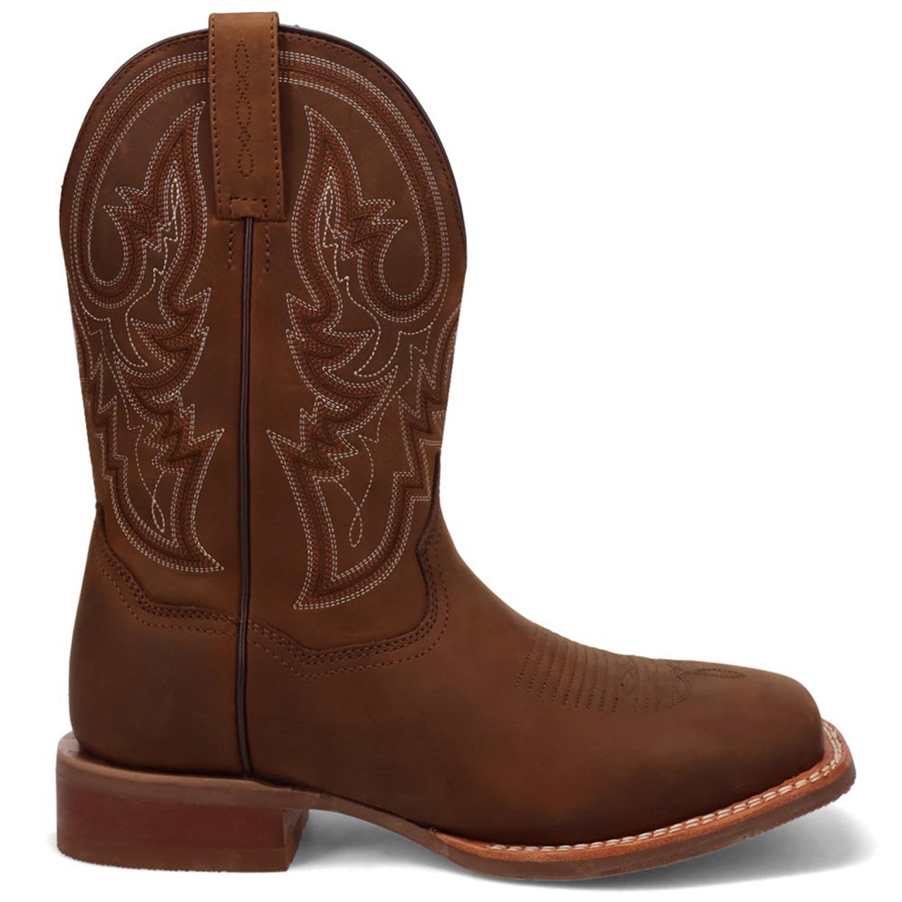 Dan Post Men's Brigston Brown Leather Broad Square Toe Western Boots - 7D