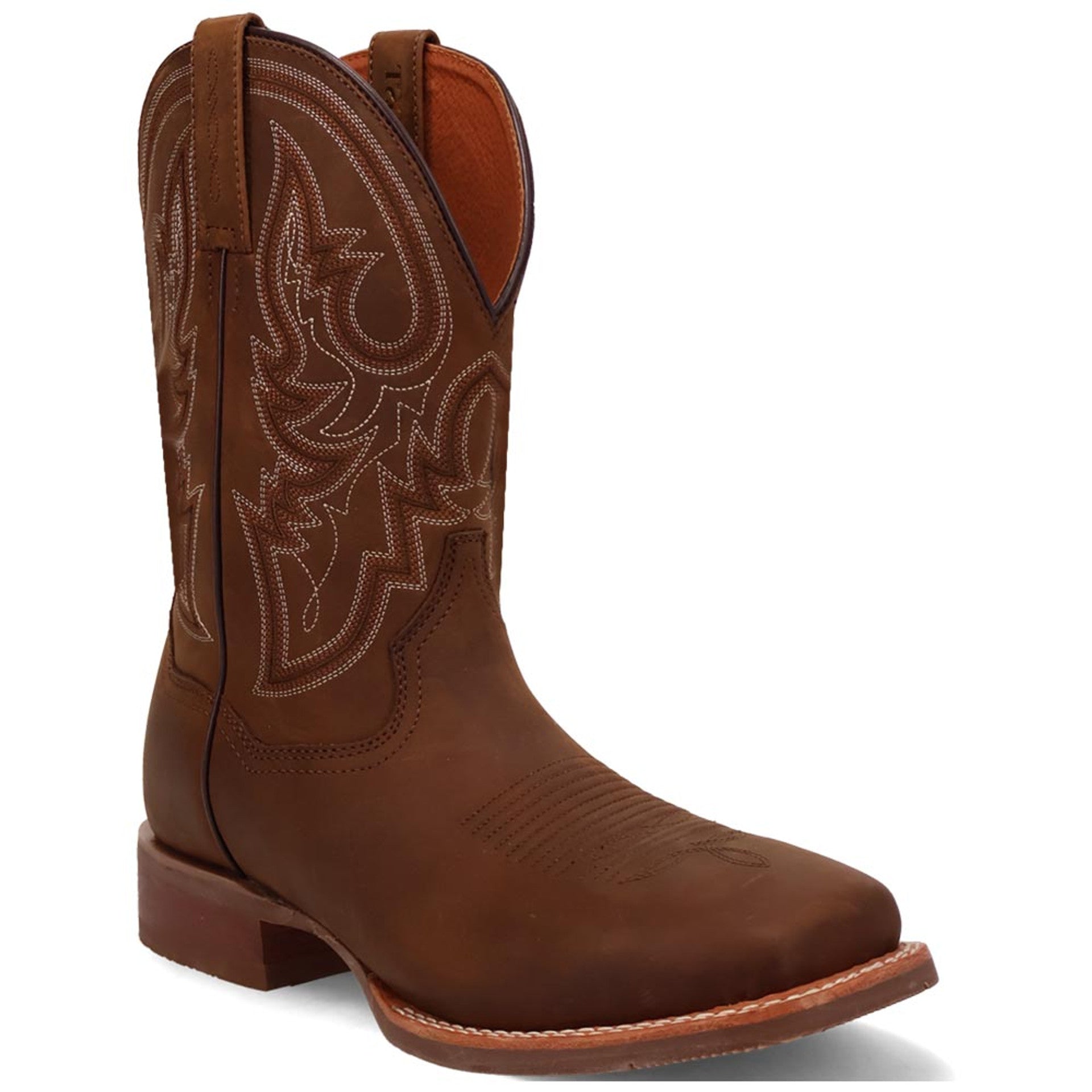 Dan Post Men's Brigston Brown Leather Broad Square Toe Western Boots - 7D