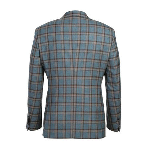 English Laundry Suits Designer Brand - Wool Stretch Double Breasted Slim Fit Blue Grey and Bronze Suit By English Laundry