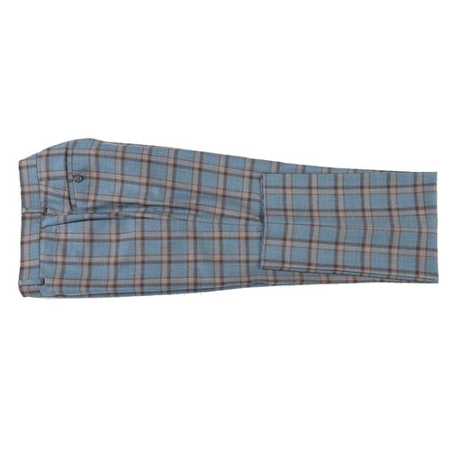 English Laundry Suits Designer Brand - Wool Stretch Double Breasted Slim Fit Blue Grey and Bronze Suit By English Laundry