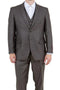 Mens Brown Sharkskin 3 Piece Single Breasted Suit Regular Fit